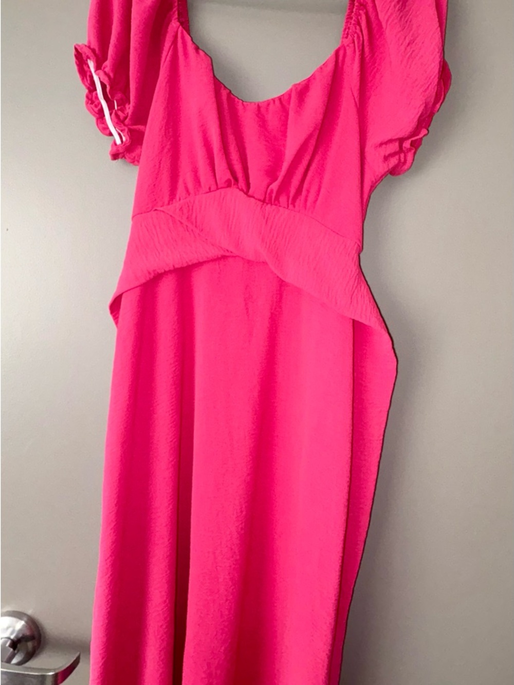 Bright Hot Pink Midi Dress
